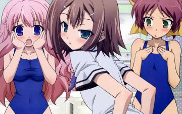 Картинка аниме baka+to+test+to+shoukanjuu фон взгляд девушки