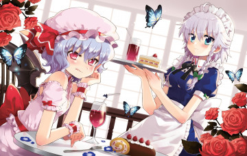 Картинка аниме touhou фон взгляд девушки