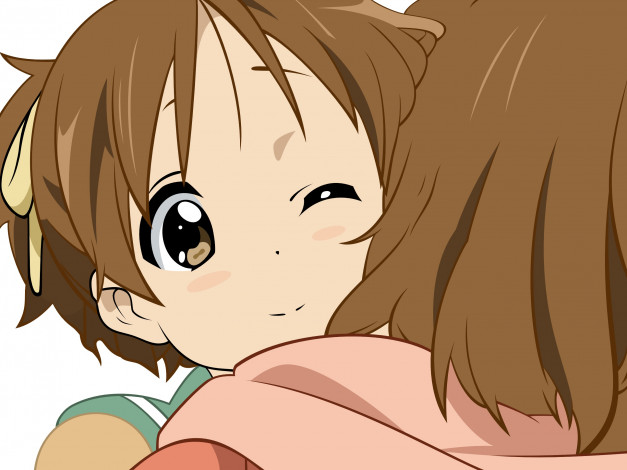 Обои картинки фото аниме, k-on, девушка, взгляд, фон