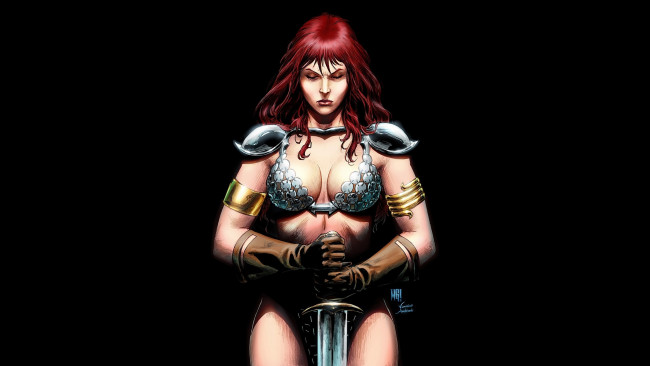 Обои картинки фото рисованное, комиксы, red, sonja, redheads, comics, women