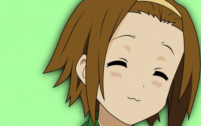 Обои картинки фото аниме, k-on, девушка, взгляд, фон