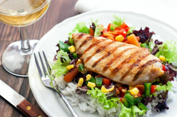 Картинка еда рыбные+блюда +с+морепродуктами овощи рис рыба