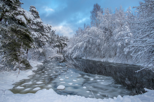 Обои картинки фото природа, зима, простор