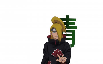 Картинка аниме naruto дейдара плащ акацки иероглиф