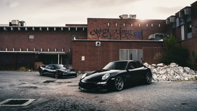 Обои картинки фото автомобили, разные вместе, acura, nsx, porsche, 911