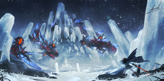 Обои картинки фото видео игры, the legend of zelda, скалы, дракон, эльф