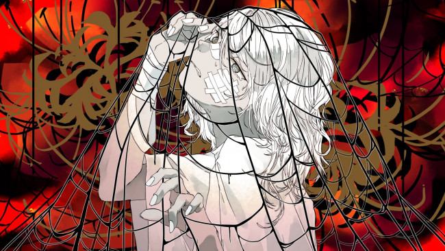 Обои картинки фото аниме, unknown,  другое , девочка, бинты, паутина
