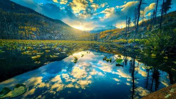 Картинка cub+lake rocky+mountains+np colorado природа реки озера cub lake rocky mountains np