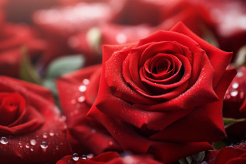 Картинка цветы розы алые капли