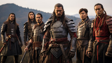 Картинка ansiseong+ 2018 кино+фильмы -unknown+ другое великая битва боевик военный история южная корея самурай вид на горы доспехи смотрит зрителя хвостики косы солнечный свет азиаты