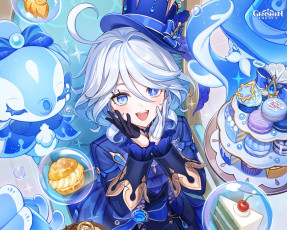 обоя аниме, genshin impact, девушка