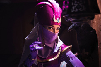 Картинка девушки анна+шаховская образ косплей наряд костюм перчатки глаза ворон