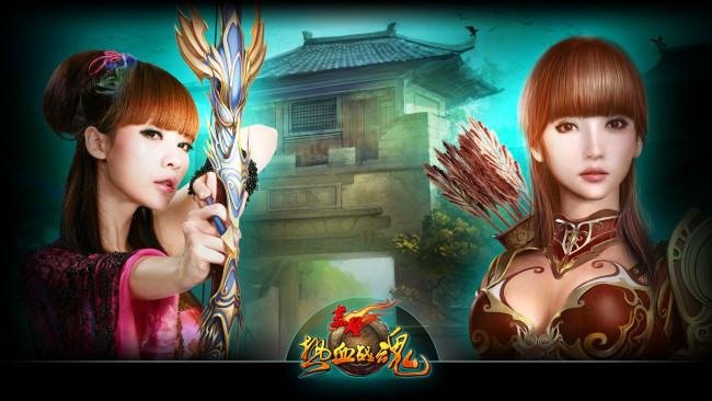 Обои картинки фото видео игры, red cliff, девушки, лучницы, лук, стрелы, крепость