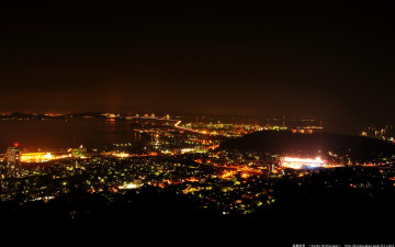 Картинка города огни ночного kyoto