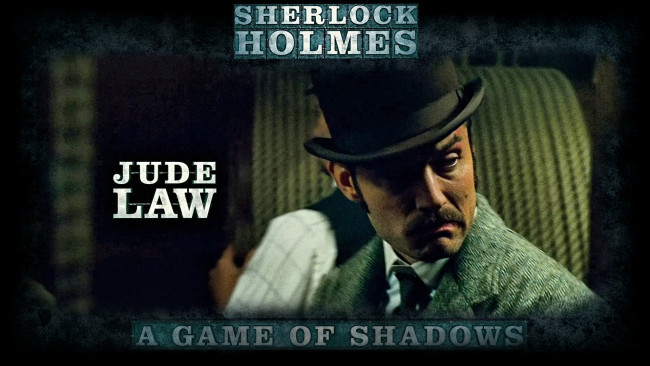 Обои картинки фото sherlock, holmes, game, of, shadows, кино, фильмы, watson, jude, law, доктор, ватсон