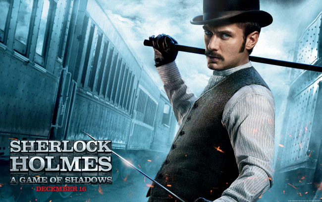 Обои картинки фото sherlock, holmes, game, of, shadows, кино, фильмы, watson, доктор, ватсон, jude, law