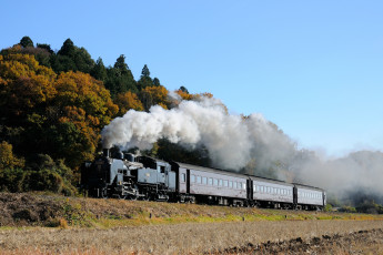 Картинка техника поезда горы вагоны паровоз