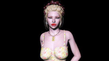 Картинка 3д+графика people+ люди девушка взгляд блондинка