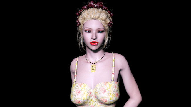 Обои картинки фото 3д графика, people , люди, девушка, взгляд, блондинка