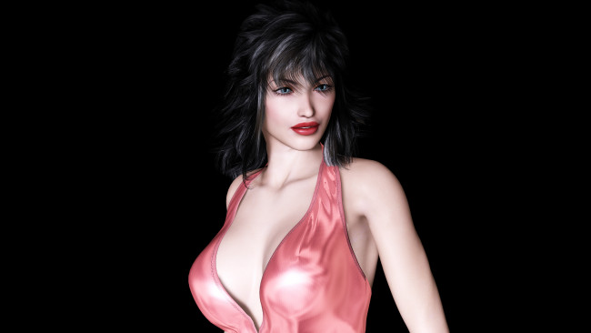 Обои картинки фото 3д графика, people , люди, взгляд, девушка, фон