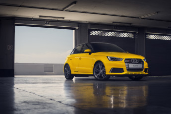 Картинка автомобили audi s1 sportback za-spec 2014г желтый