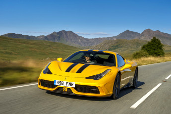 Картинка автомобили ferrari желтый 2014г uk-spec speciale 458