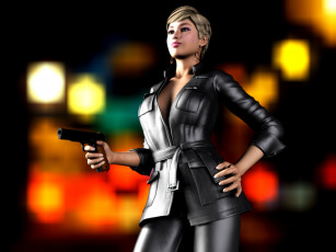 Картинка 3д+графика люди+ people фон взгляд девушка оружие