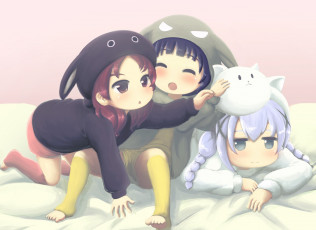 Картинка аниме gochuumon+wa+usagi+desu+ka natsu megumi jouga maya kafuu chino thesdroz малыши девочки tippy gochuumon wa usagi desu ka арт