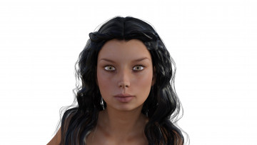 Картинка 3д+графика портрет+ portraits девушка фон взгляд