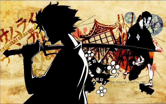 Обои картинки фото аниме, samurai champloo, фуу, муген, дзин
