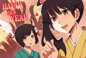 Картинка аниме bakemonogatari фон взгляд девушки