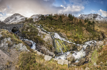 Картинка природа водопады лес река водопад