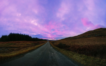 Картинка природа дороги лес сумерки