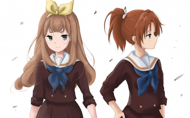 Обои картинки фото аниме, sound horizon, девушки, взгляд, фон