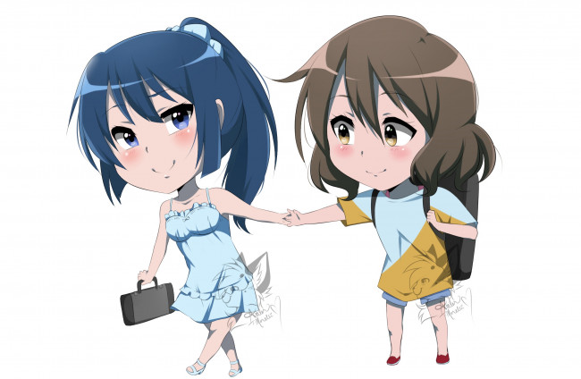 Обои картинки фото sound horizon, аниме, девушки, взгляд, фон