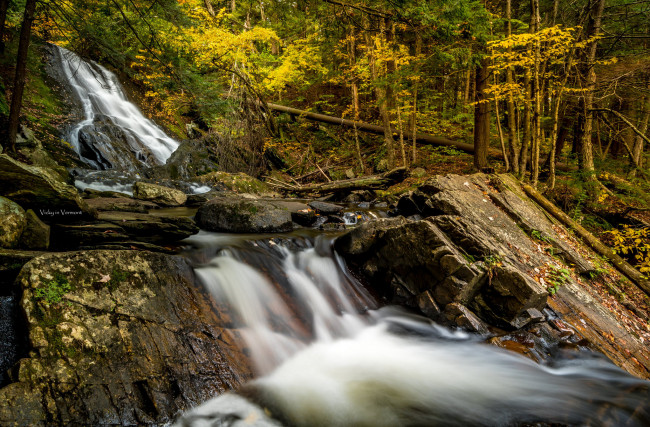 Обои картинки фото природа, водопады, лес, река, водопад