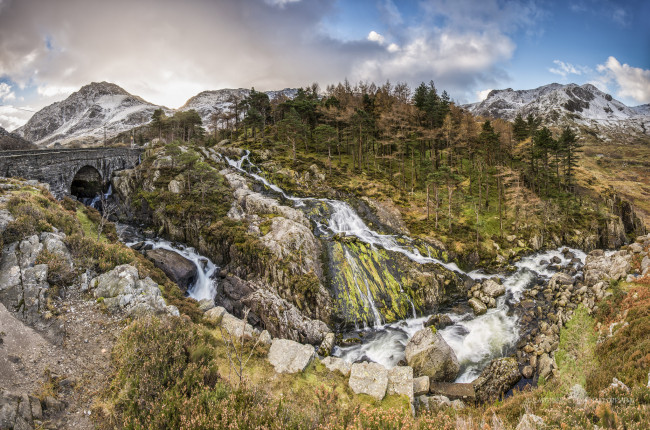 Обои картинки фото природа, водопады, лес, река, водопад