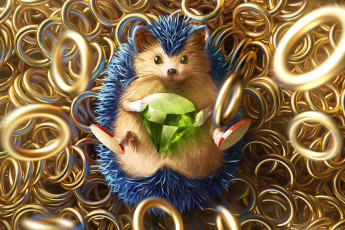 Картинка рисованное животные +ежи игра соник арт art кольца rings digital алмаз sonic fan characters Ёж creatures