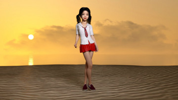 Картинка 3д+графика люди+ people фон взгляд девочка