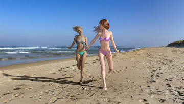 Картинка 3д+графика люди+ people фон взгляд девушки