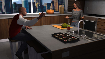 Картинка 3д+графика люди+ people фон взгляд девушка