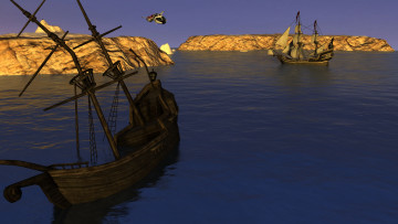 обоя 3д графика, море , sea, море, корабли