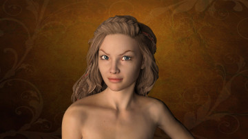 Картинка 3д+графика портрет+ portraits девушка фон взгляд