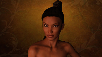 Картинка 3д+графика портрет+ portraits фон девушка взгляд