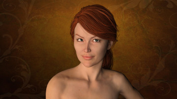 Картинка 3д+графика портрет+ portraits фон взгляд девушка