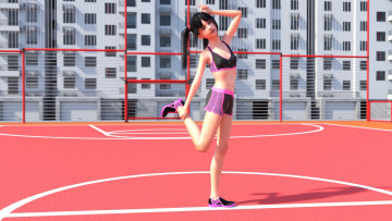 Картинка 3д+графика спорт+ sport фон взгляд девочка