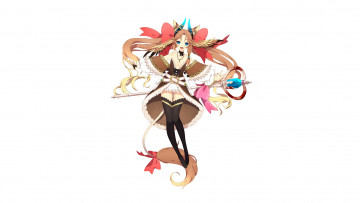 Картинка аниме животные +существа фон взгляд девушка