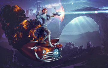 Картинка разное компьютерный+дизайн прическа автомомбиль оружие фон девушка