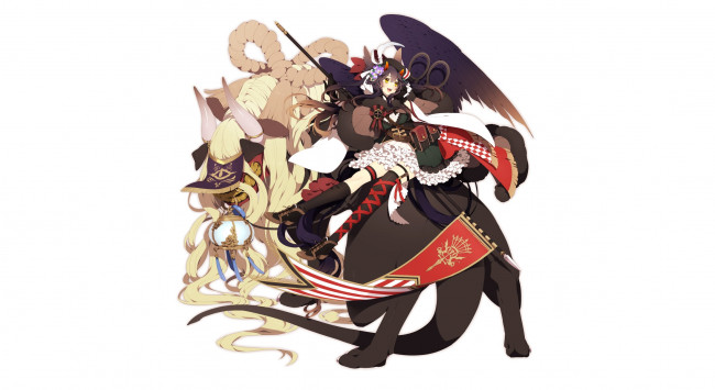 Обои картинки фото аниме, ангелы,  демоны, фон, взгляд, девушка