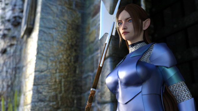 Обои картинки фото 3д графика, эльфы , elves, взгляд, фон, эльфийка